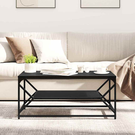 Kaffeebord Svart Ek 90 x 50 x 40 cm Konstruerat trä och stål