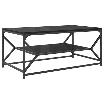 Kaffeebord Svart Ek 90 x 50 x 40 cm Konstruerat trä och stål