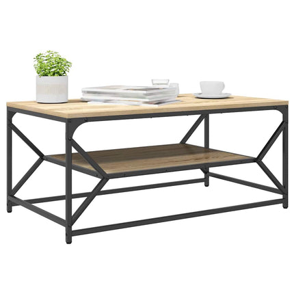 Kaffeebord Sonoma-ek 90 x 50 x 40 cm Konstruerat trä och stål