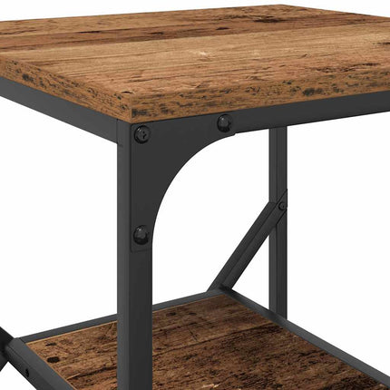 Sidobord Gammalt trä 41 x 40 x 60 cm Konstruerat trä och stål