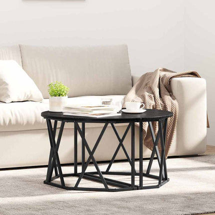 Kaffeebord Svart Ek 80 x 80 x 42 cm Konstruerat trä och stål