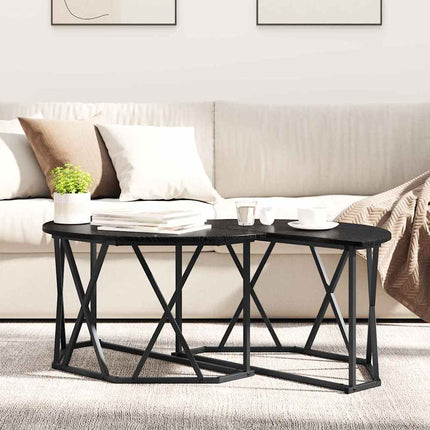 Kaffeebord Svart Ek 80 x 80 x 42 cm Konstruerat trä och stål