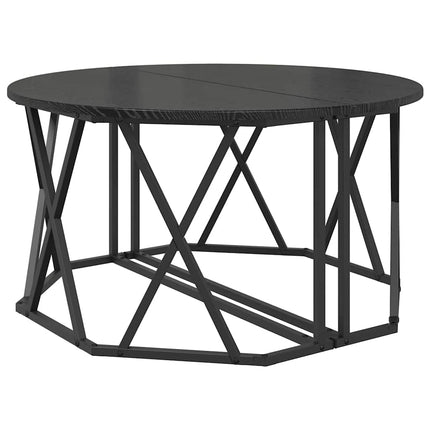 Kaffeebord Svart Ek 80 x 80 x 42 cm Konstruerat trä och stål