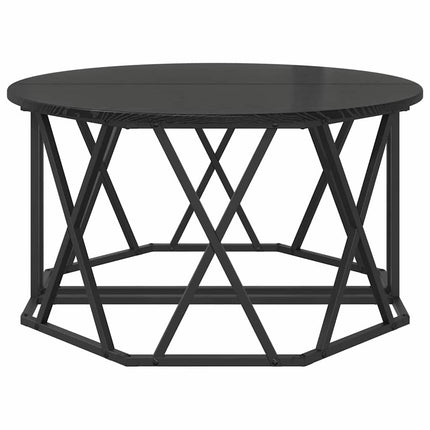 Kaffeebord Svart Ek 80 x 80 x 42 cm Konstruerat trä och stål