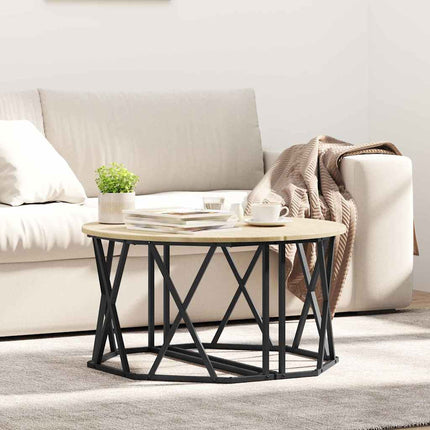 Kaffeebord Sonoma-ek 80 x 80 x 42 cm Konstruerat trä och stål
