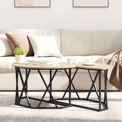 Kaffeebord Sonoma-ek 80 x 80 x 42 cm Konstruerat trä och stål