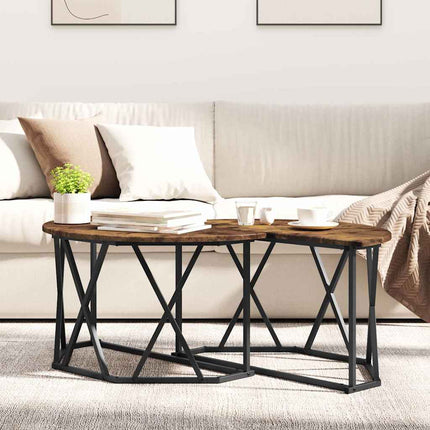 Kaffeebord Rökt ek 80 x 80 x 42 cm Konstruerat trä och stål