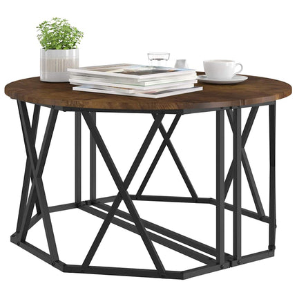 Kaffeebord Rökt ek 80 x 80 x 42 cm Konstruerat trä och stål
