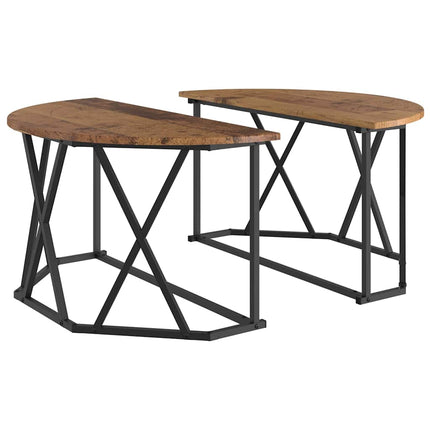 Kaffeebord Gammalt trä 80 x 80 x 42 cm Konstruerat trä och stål