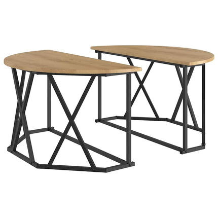 Kaffeebord Artisan Ek 80 x 80 x 42 cm Konstruerat trä och stål