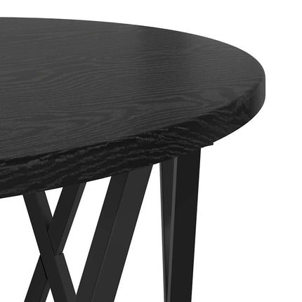 Nestande Sidobord 3 pcs Svart Ek Konstruerat trä och stål