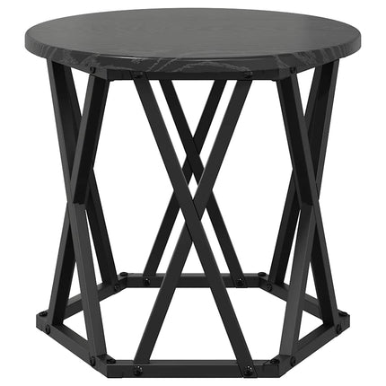 Nestande Sidobord 3 pcs Svart Ek Konstruerat trä och stål