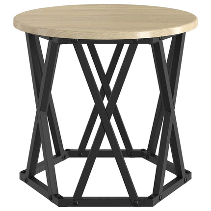 Nestande Sidobord 3 pcs Sonoma-ek Konstruerat trä och stål