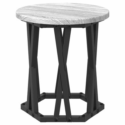 Nestande Sidobord 3 pcs Grå Sonoma Konstruerat trä och stål