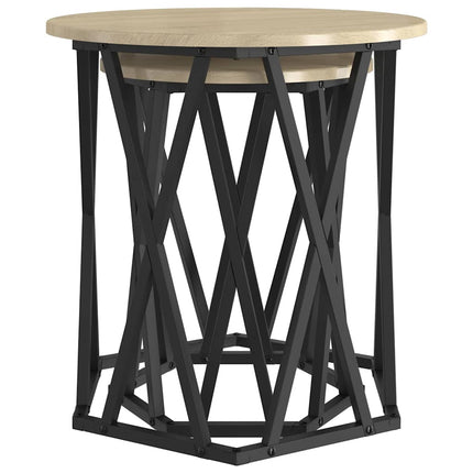 Kaffeebord 2 pcs Sonoma-ek Konstruerat trä och stål