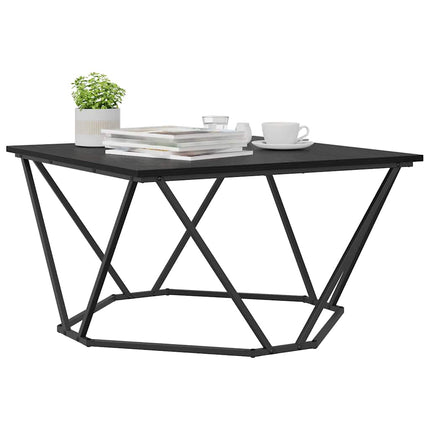 Kaffeebord Svart Ek 80 x 80 x 45 cm Konstruerat trä och stål
