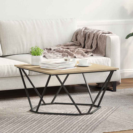 Kaffeebord Sonoma-ek 80 x 80 x 45 cm Konstruerat trä och stål