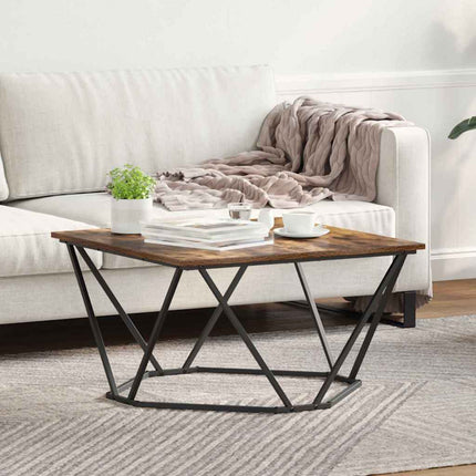 Kaffeebord Rökt ek 80 x 80 x 45 cm Konstruerat trä och stål