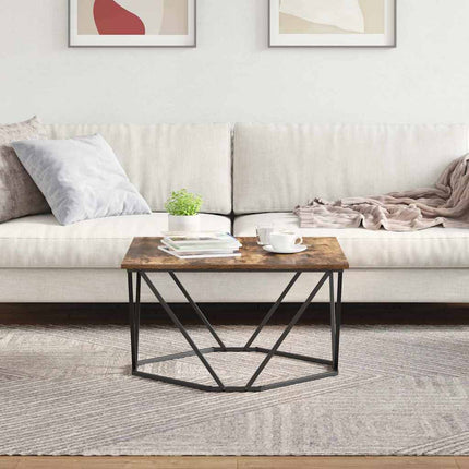 Kaffeebord Rökt ek 80 x 80 x 45 cm Konstruerat trä och stål