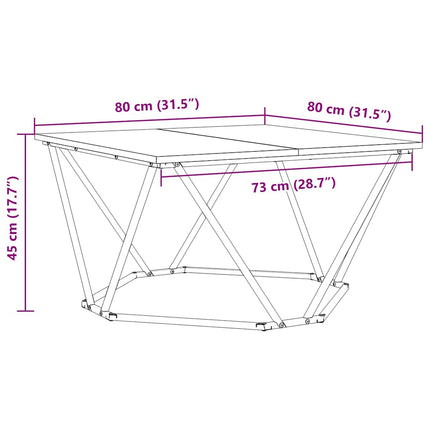 Kaffeebord Rökt ek 80 x 80 x 45 cm Konstruerat trä och stål