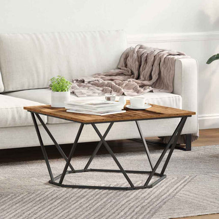 Kaffeebord Gammalt trä 80 x 80 x 45 cm Konstruerat trä och stål