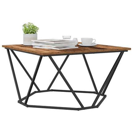 Kaffeebord Gammalt trä 80 x 80 x 45 cm Konstruerat trä och stål