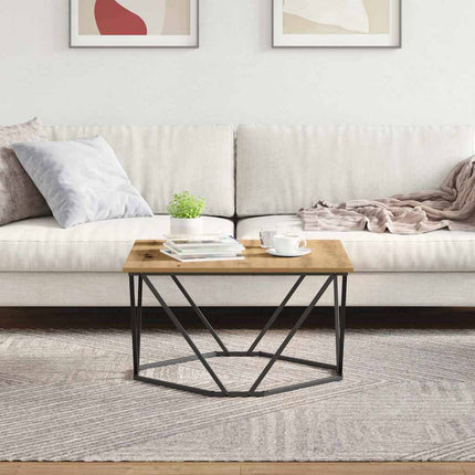Kaffeebord Artisan Ek 80 x 80 x 45 cm Konstruerat trä och stål