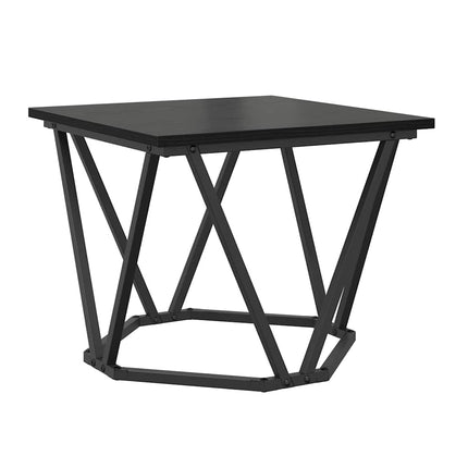 Kaffeebord 3 st Svart Ek 50 x 50 x 40 cm