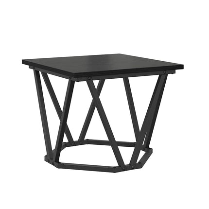 Kaffeebord 3 pcs Svart Ek Konstruerat trä och stål