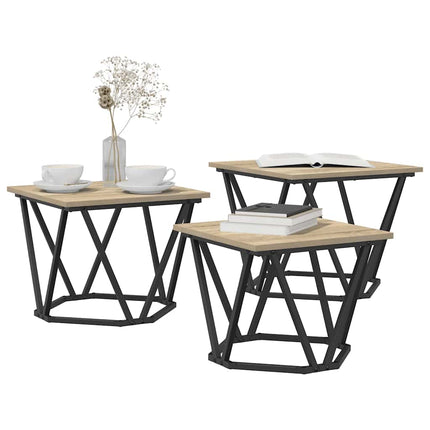 Kaffeebord 3 st Sonoma-ek 50 x 50 x 40 cm