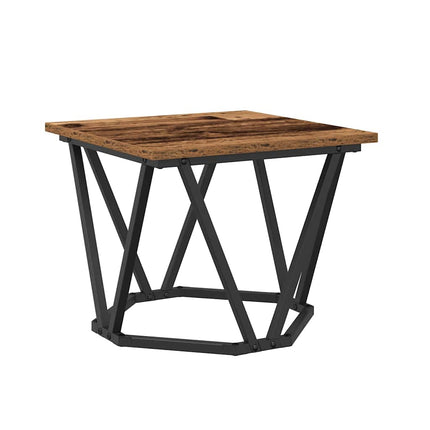 Kaffeebord 3 pcs Gammalt trä Konstruerat trä och stål