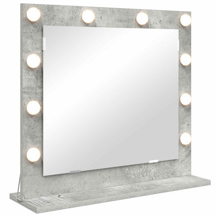 Smink Spegel Betonggrå 60 x 55 x 18 cm Glas och konstruerat trä