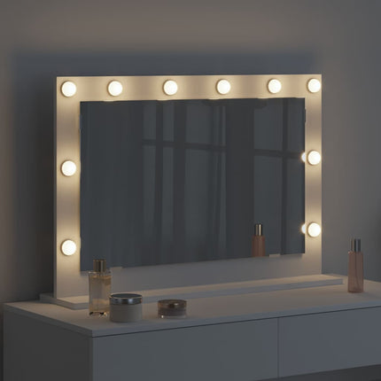 Smink Spegel Vit 80 x 15 x 18 cm Glas och konstruerat trä
