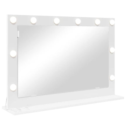 Smink Spegel Vit 80 x 15 x 18 cm Glas och konstruerat trä