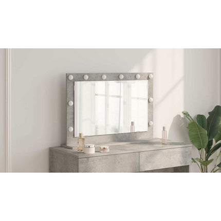Smink Spegel Betonggrå 80 x 55 x 18 cm Glas och konstruerat trä