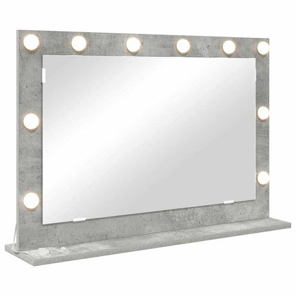 Smink Spegel Betonggrå 80 x 55 x 18 cm Glas och konstruerat trä