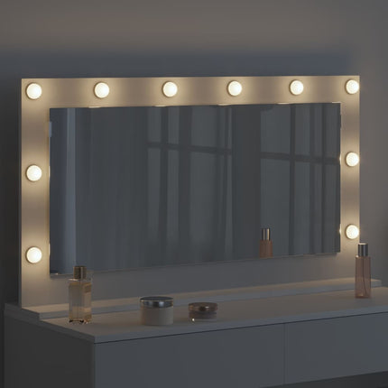 Smink Spegel Vit 100 x 55 x 18 cm Glas och konstruerat trä