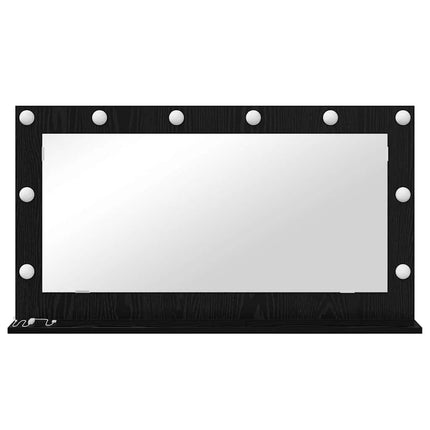 Smink Spegel Svart Ek 100 x 55 x 18 cm Glas och konstruerat trä