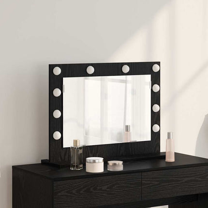 Smink Spegel Svart Ek 60 x 45 x 18 cm Glas och konstruerat trä