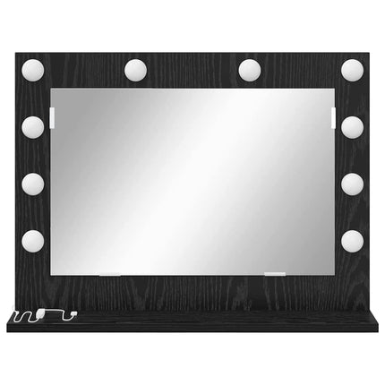 Smink Spegel Svart Ek 60 x 45 x 18 cm Glas och konstruerat trä