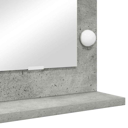Smink Spegel Betonggrå 80 x 45 x 18 cm Glas och konstruerat trä