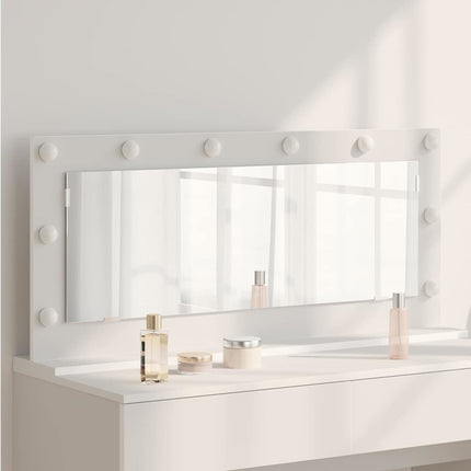Smink Spegel Vit 100 x 45 x 18 cm Glas och konstruerat trä