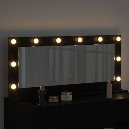 Smink Spegel Svart Ek 100 x 45 x 18 cm Glas och konstruerat trä