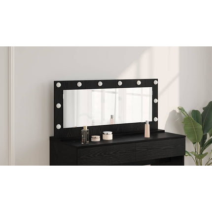 Smink Spegel Svart Ek 100 x 45 x 18 cm Glas och konstruerat trä