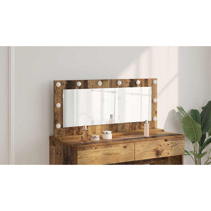 Smink Spegel Rektangulär Gammalt trä 100 x 45 x 18 cm