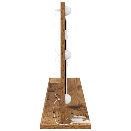 Smink Spegel Rektangulär Gammalt trä 100 x 45 x 18 cm
