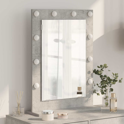 Smink Spegel Betonggrå 70 x 50 x 18 cm Glas och konstruerat trä