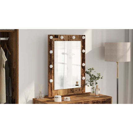 Smink Spegel Rökt ek 70 x 50 x 18 cm Glas och konstruerat trä