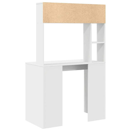 Skrivbord med hylla Vit 91 x 50 x 149 cm Konstruerat trä