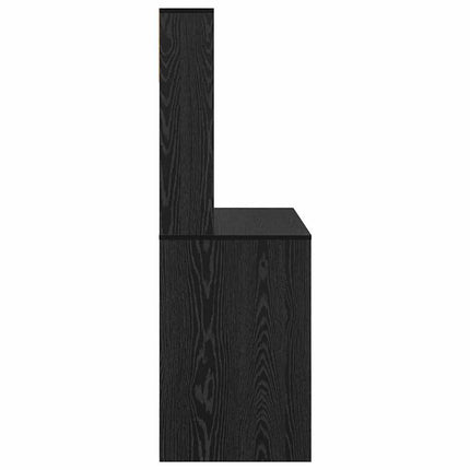 Skrivbord med hylla Svart Ek 91 x 50 x 149 cm Konstruerat trä
